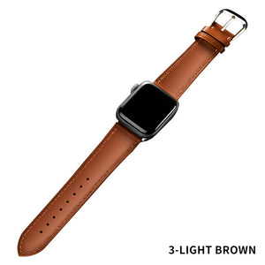 Brown Leather Band Loop Strap For Apple Watch 4 3 2 1 38mm 40mm , Men Leather Watch Band for iwatch 5 44mm 42mm Bracelet